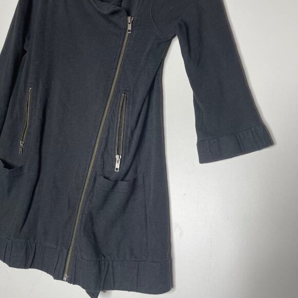Hi-Line Womens Jacket Size XS Black 3/4 Sleeve Zip Up Unlined Knit Casual - Picture 9 of 15